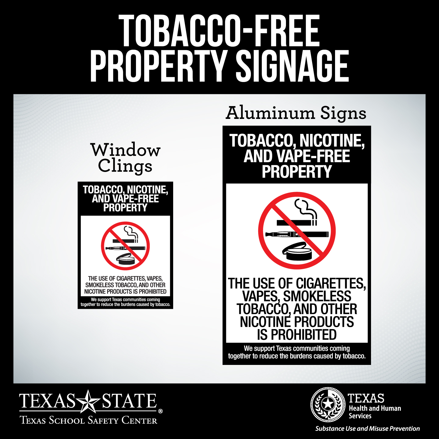 tobacco-free property signage examples