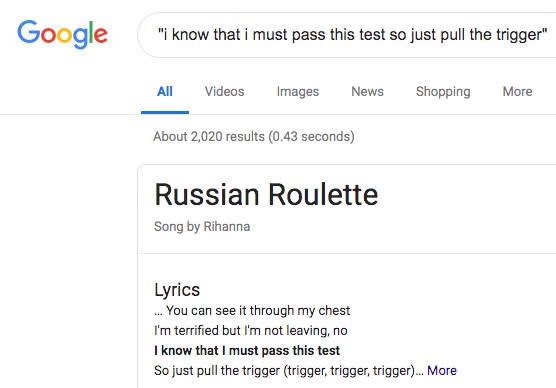 russian roulette search